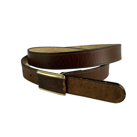 Genuine PIERRE CARDIN Signature Brown Leather unisex Belt Size 36/90